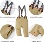 DISAUR Baby Boy Clothes Suits 4PCS Gentleman Outfit Dress Romper Beret Hat - Image 4