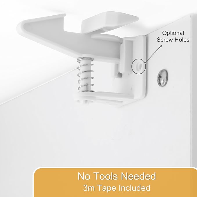 12 Pack Cabinet Locks Child Safety | Baby Safety Cabinet Locks NO Drilling 3M - Image 3