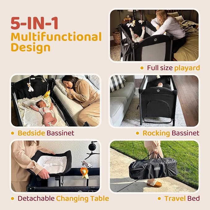 HARPPA Pack and Play 5 in 1, Portable Baby Playard - Image 7