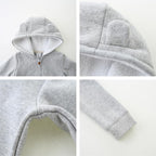 Baby Hoodie Sherpa Lined Zip up Light Fleece Jacket Solid Bear Coat Fall Winter - Image 3