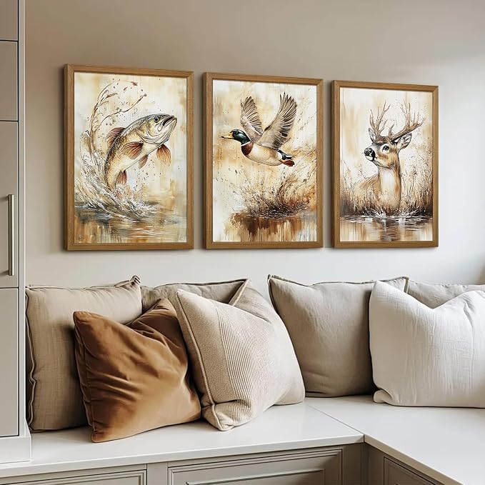 Vintage Animal Wall Art Baby Boy Room Canvas Wall Decor Farmhouse Animal - Image 4