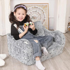 Star Glow in The Dark Toddler Couch, 2-in-1 Toddler Soft Couch Fold Out - Image 4
