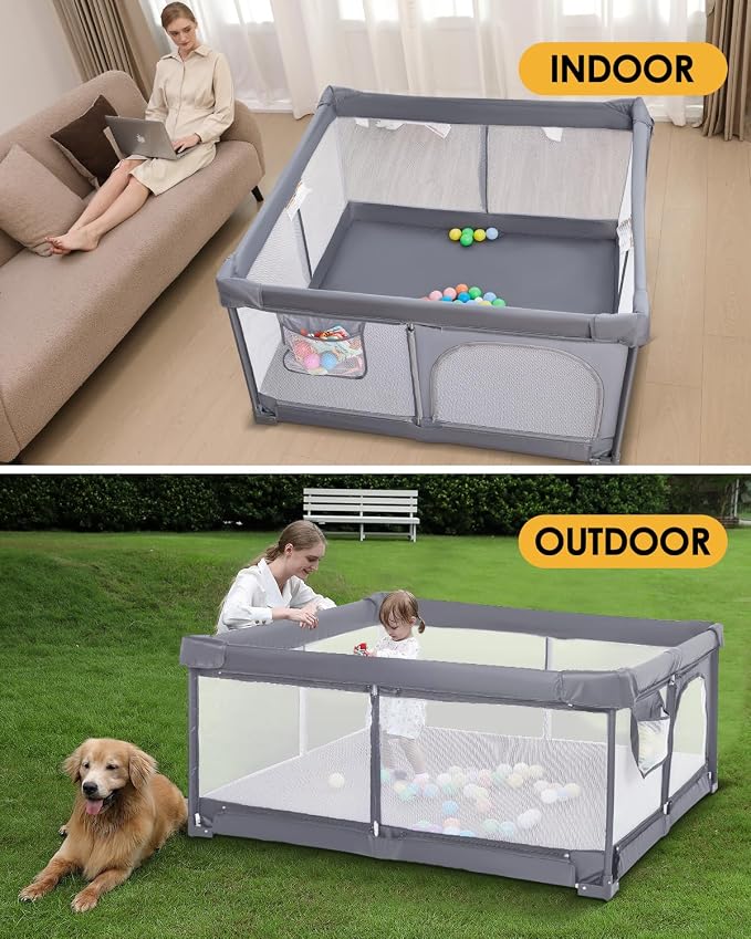 Foldable Baby Playpen, Extra Large Collapsible Play Yard - Image 5