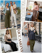 Neer 3 Pack Women's Maternity Pants Over The Belly Loose Pregnancy Pants - Image 5