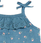 Modern Moments by Gerber baby-girls Self Eyelet Ruffle Long Leg Romper - Image 2