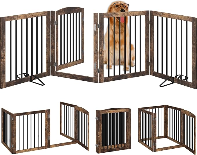 Vantas Folding Pet Gate 96" Wide, Freestanding Pet Gate, Puppy Safety Fence - Image 4