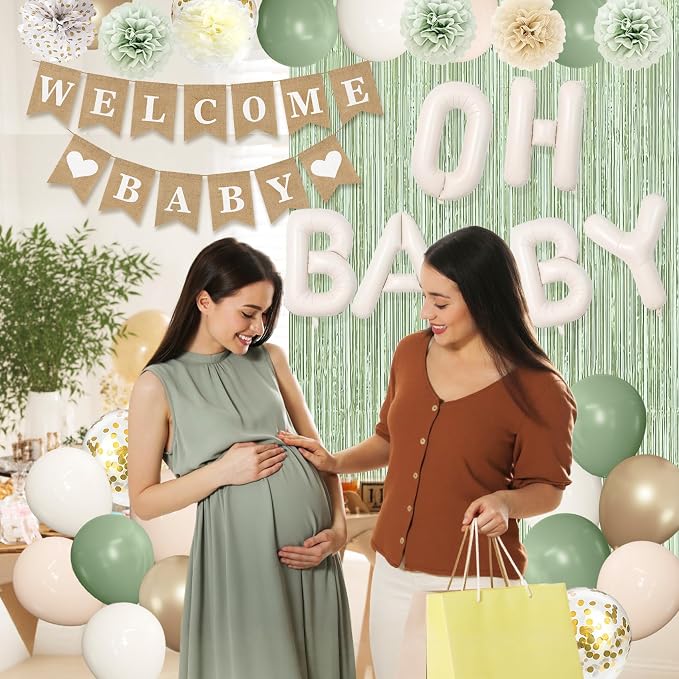 Ouddy Party Sage Green Baby Shower Decorations - Image 6