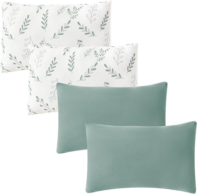 JELLYMONI 4 Pack Muslin Toddler Pillowcase by JELLYMONI
