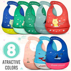 Silicone Baby Bibs Unisex, Self-Feeding, Catch-all Large Pocket, 6-48 months - Image 9