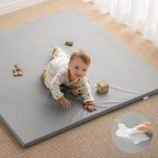 Blissful Diary Vegan Leather Baby Play Mat, 50x50 Thicken Foam Cushioned & by ForEveryBabysBetterLife