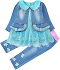 Peacolate 6M-4Years Spring Fall Baby Girls Clothing Set 3pcs Long Sleeve Dress by Peacolate