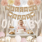 Ouddy Party Champagne Gold Boho Baby Shower Decorations - Image 5
