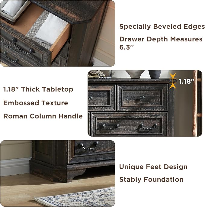 T4TREAM Farmhouse 7 Drawers Dresser - Image 5