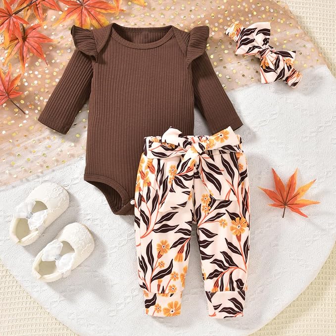 Aalizzwell Preemie Newborn Infant Baby Girls Clothes Ribbed Romper Bodysuit - Image 4