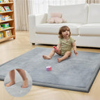 ACOMOPACK Baby Play Mat for Floor 1.3" Thick Memory Foam 50x50 Soft Velvet by ACOMOPACK