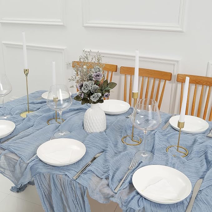 DOLOPL 8PCS Dusty Blue Cheesecloth Table Runner Bulk 13.3ft Boho Gauze Cheese - Image 5
