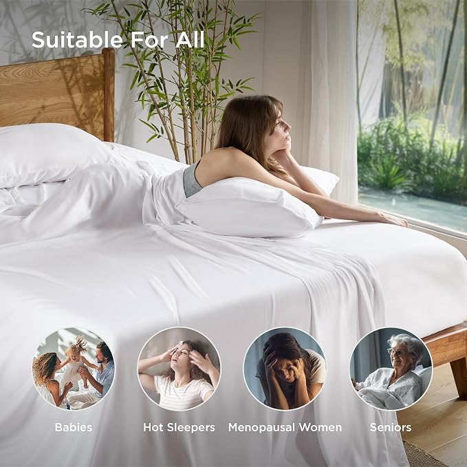 Bedsure Full Size Sheets, Cooling Sheets Full, Rayon Derived from Bamboo - Image 6