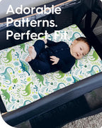 Dinosaur Pack N Play Sheets Fitted, Ultra Soft Mini Crib Sheets - Image 3
