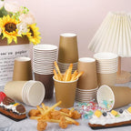 URATOT 60 Pieces 9 Ounce Brown Paper Cups Gradient Color Disposable Coffee Cups - Image 4