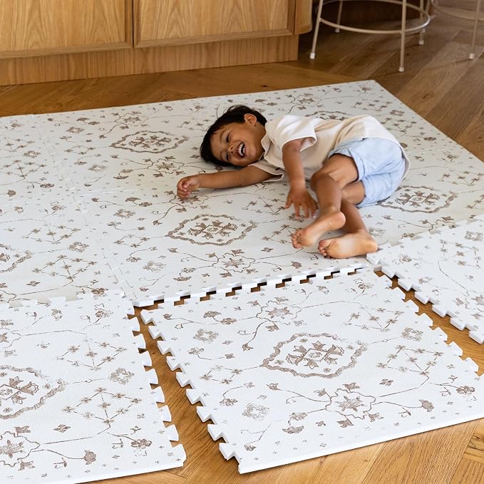 Lillefolk Baby Play Mat for Floor – 6x6ft Vintage Coffee | Soft Non Toxic by LillefolkKids
