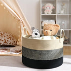 67L Storage Basket for Organizing, Cotton Rope Woven Blanket Basket, Toy - Image 7