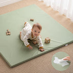 Blissful Diary Vegan Leather Baby Play Mat, 47x47 Thicken Foam Cushioned & by ForEveryBabysBetterLife