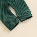 Newborn Baby Boy Girl Clothes Ribbed Knitted Long Sleeve Romper Pants Solid - Image 7