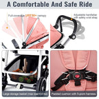 Baby Stroller, 2-in-1 Reversible Toddler Seat - Image 6