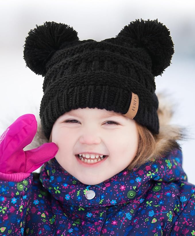 FURTALK Baby Winter Knitted Beanie Hat Soft Warm Lined Pom Pom - Image 6
