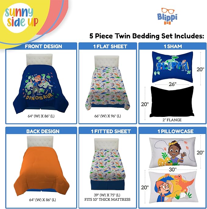 Sunny Side Up Kids Comforter Set Includes Sheets and Pillow Covers - Image 4