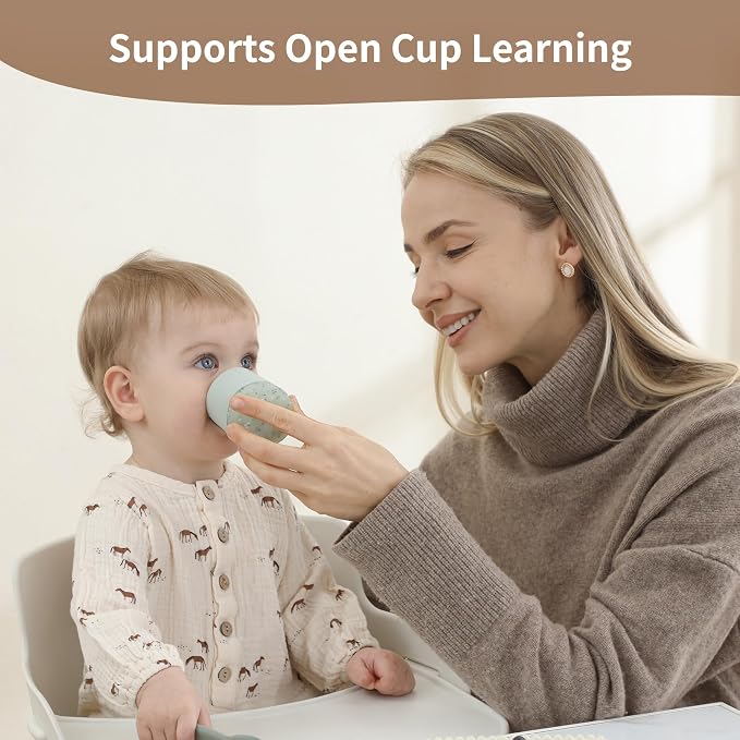 Moonkie Baby Training Cup & Sippy Cup Set | 4 Months+ | Baby-Led Weaning - Image 3