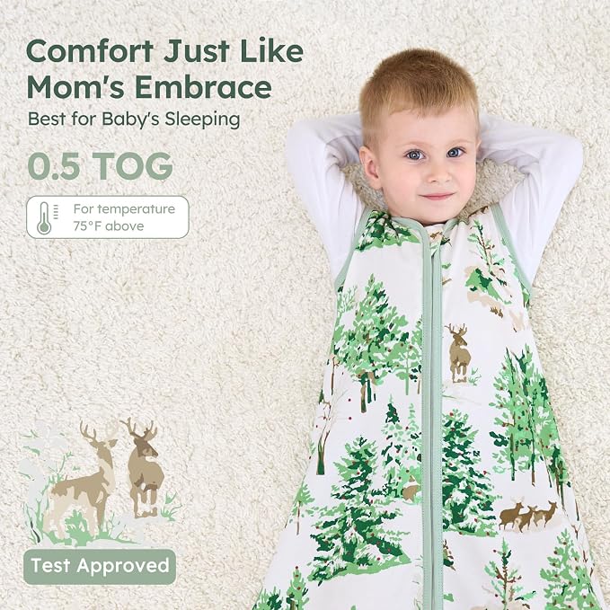 Baby Sleep Sack 0-6 Months 100% Cotton Lightweight 0.5 TOG Wearable Blanket - Image 5