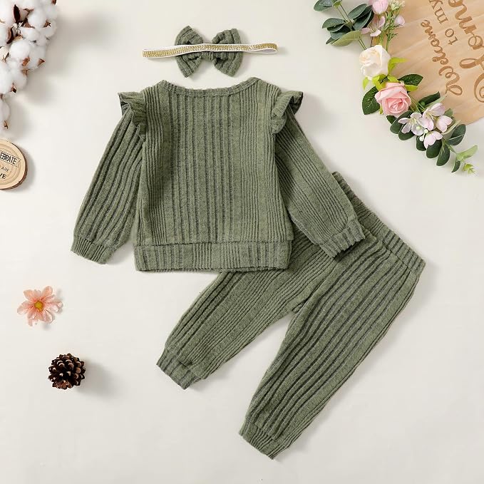 Mioglrie Toddler Baby Girl Clothes Fall Winter Sweatsuit Newborn Sweatshirt - Image 5