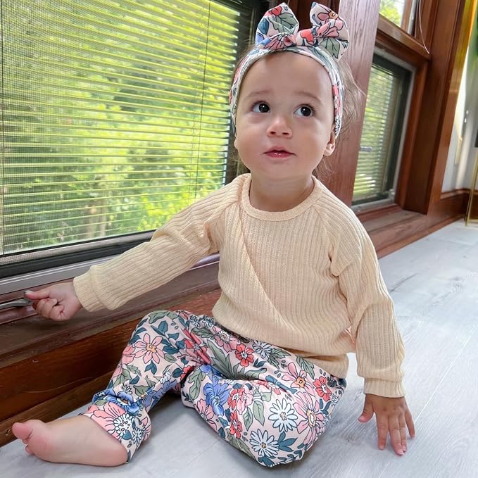 HINTINA Infant Baby Girl Knit Pullover Long Sleeve Sweater Outfits Fall Winter - Image 3