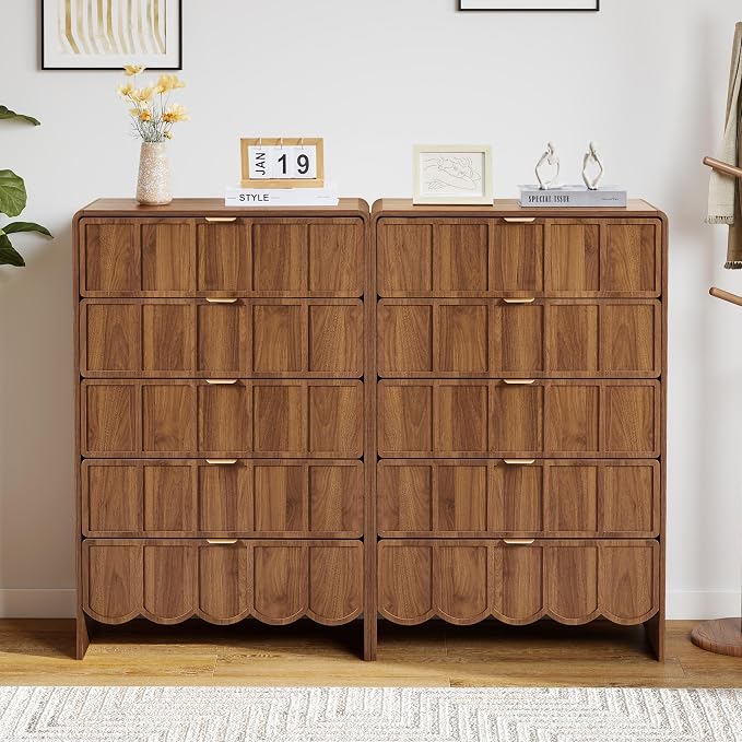 5 Drawer Dresser for Bedroom Set of 2, Modern Closet Chest of Drawers - Image 3