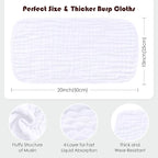 Muslin Burp Cloths 100% Cotton Large 20''x10'' Extra Soft and Absorbent Baby - Image 4