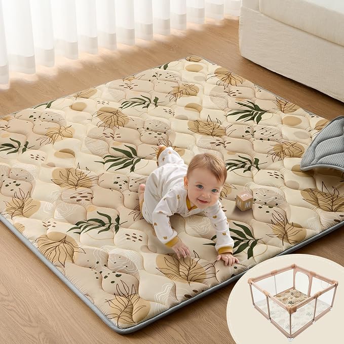 Blissful Diary Baby Play Mat, 59x59 Thick and Larger Soft Cushioned Foam Mat by ForEveryBabysBetterLife
