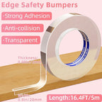 Clear Soft Corner Protectors for Furniture Strip, 0.8in x16.4FT, Sharp Edge & - Image 2