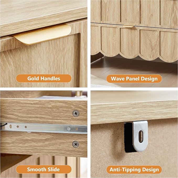 5 Drawer Dresser for Bedroom, Modern Closet Chest of Drawers - Image 4