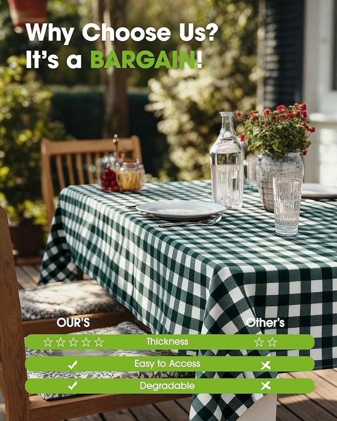 Pureegg Plastic Table Cloth Disposable 8 Pack, 54 x 108 Inch Table Cloths - Image 6
