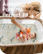 Graco Pack and Play Sheets Fitted, TotBasic Ultra Soft Mini Crib Sheets Boy - Image 3
