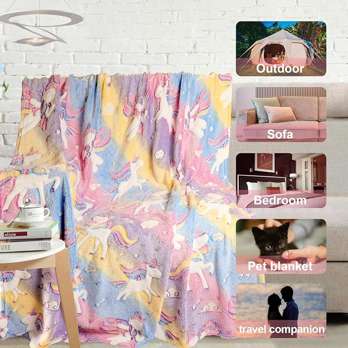 Unicorn Glow in The Dark Blanket - Image 6