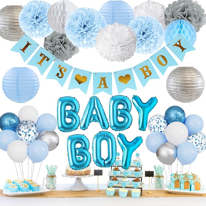 Ouddy Party Blue Baby Shower Decorations by OuddyParty