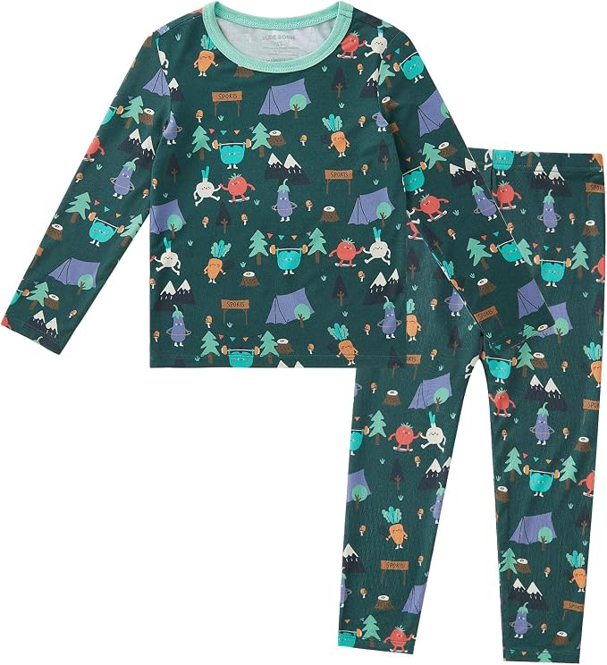 pureborn Baby Toddler Kids Viscose from Bamboo Pajamas Set Pjs 2pcs 18M-8Y by pureborn