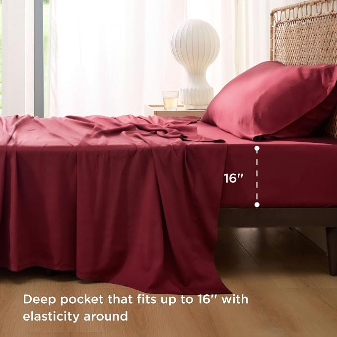 Bedsure Cooling Sheets Twin XL, Rayon Derived from Bamboo, Breathable & Soft - Image 2