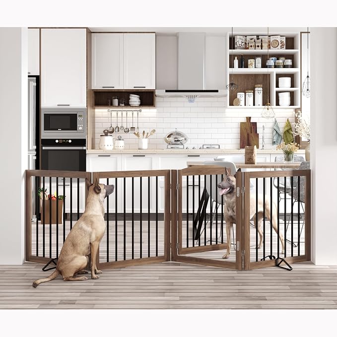 Vantas Folding Pet Gate 96" Wide, Freestanding Pet Gate, Puppy Safety Fence by Vantas
