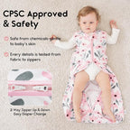 Yoofoss Baby Sleep Sack 0-6 Months 0.5 Tog Wearable Blanket - Image 4