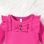 Aalizzwell Preemie Newborn Infant Baby Girls Clothes Ribbed Bodysuit Pants Set - Image 4