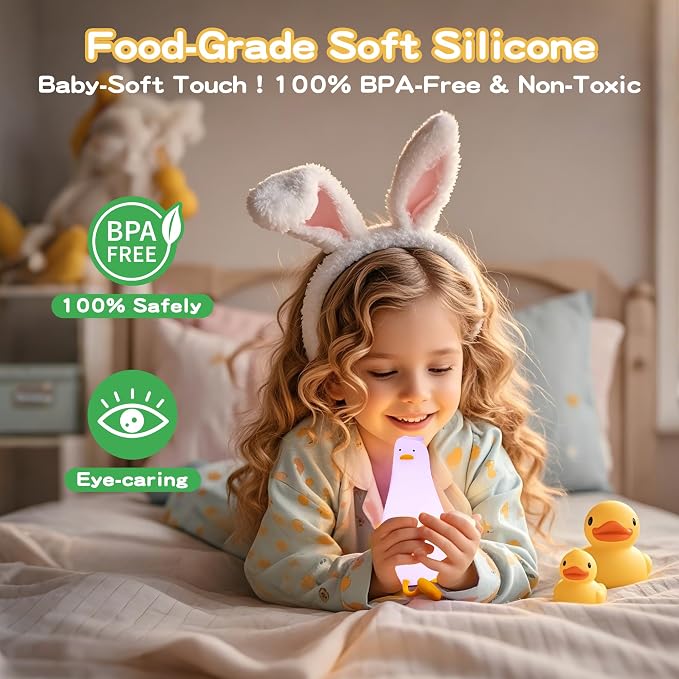 Cute Duck Night Light with Color Changing, APP/Tap Control Fun Lying Flat Ducky - Image 4