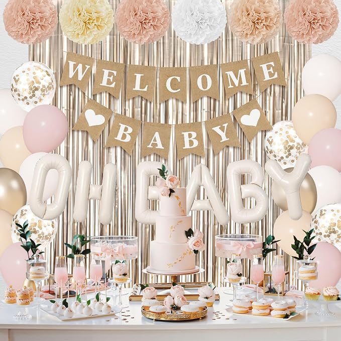 Ouddy Party Champagne Gold Boho Baby Shower Decorations - Image 7